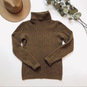 J Crew wool blend brown turtleneck size M